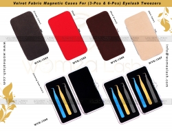 Velvet Fabric Magnetic Case For (3-Pcs & 6-Pcs) Eyelash Tweezers