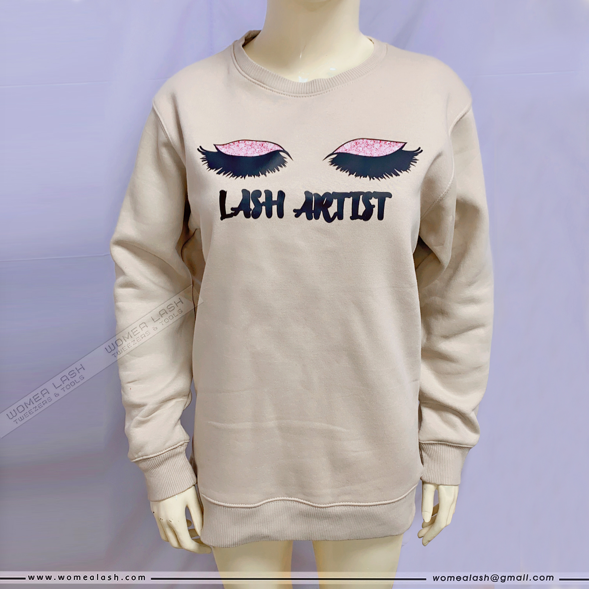 Lash Artist Sweatshirt in Skin Color . Available all Colors & Sizes S to 3XL. Fabric type 75%Polyester & 25%Cotton.