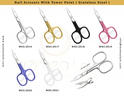 Nail Scissors With Tower Point ( Stainless Steel )