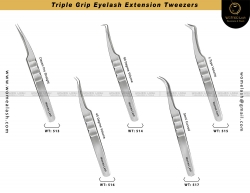 Triple Grip Eyelash Extension Tweezers
