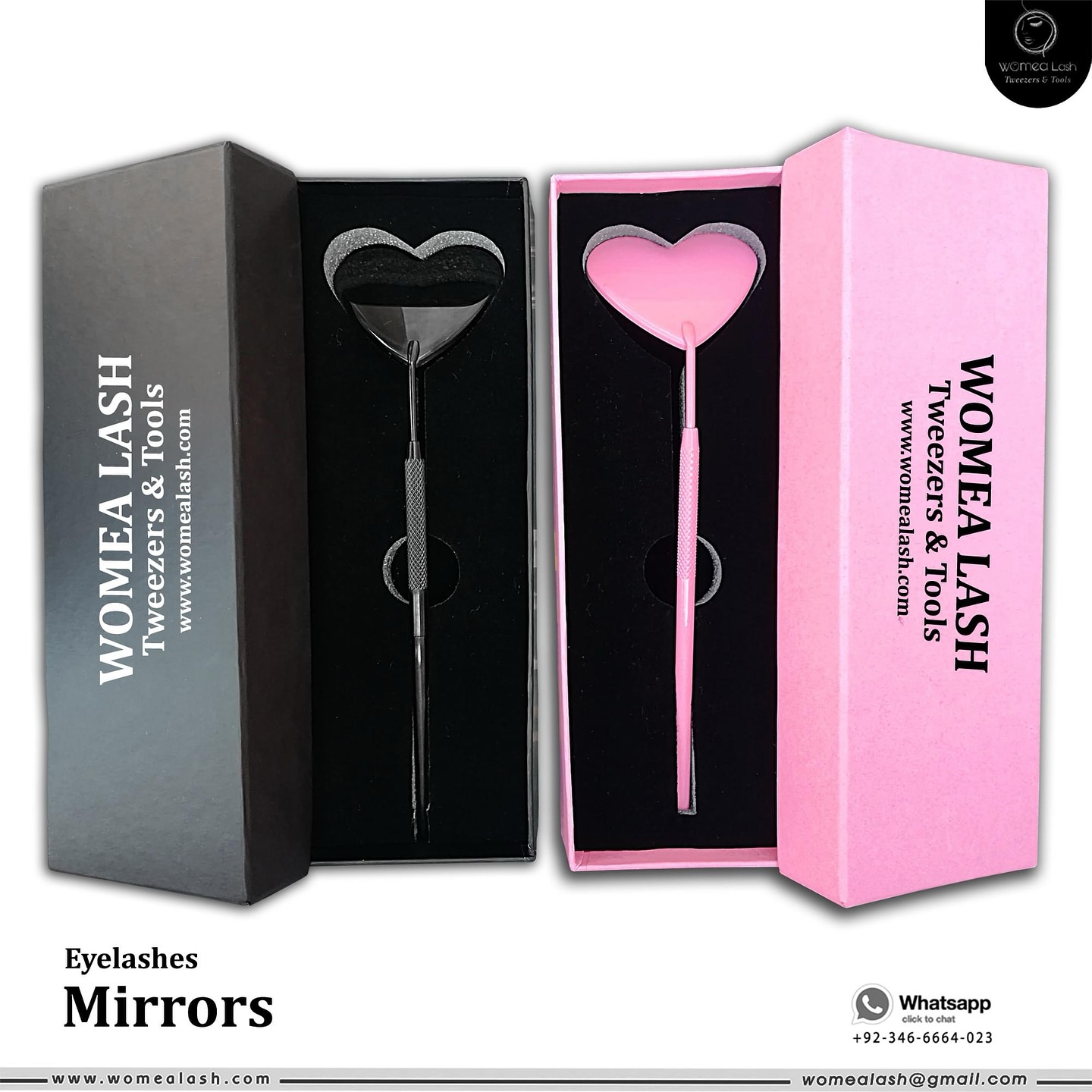 New Heart Shape Eyelashes Mirrors with Art Cart Packing Box.