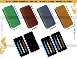 Multi Shaded Magnetic Case For (3-Pcs & 6-Pcs) Eyelash Tweezers
