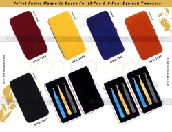 Velvet Fabric Magnetic Case For (3-Pcs & 6-Pcs) Eyelash Tweezers