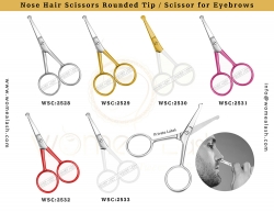 Nose Hair Scissors Rounded Tip Scissor for Eyebrows