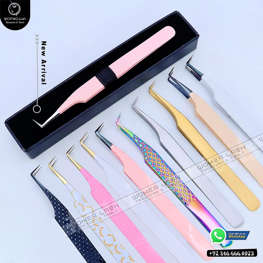 Purchase New 90 Degree Tips angle Volume Tweezers with Client Brand Logo .