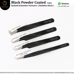 Eyelashes Tweezers in Black Powder Coated Color